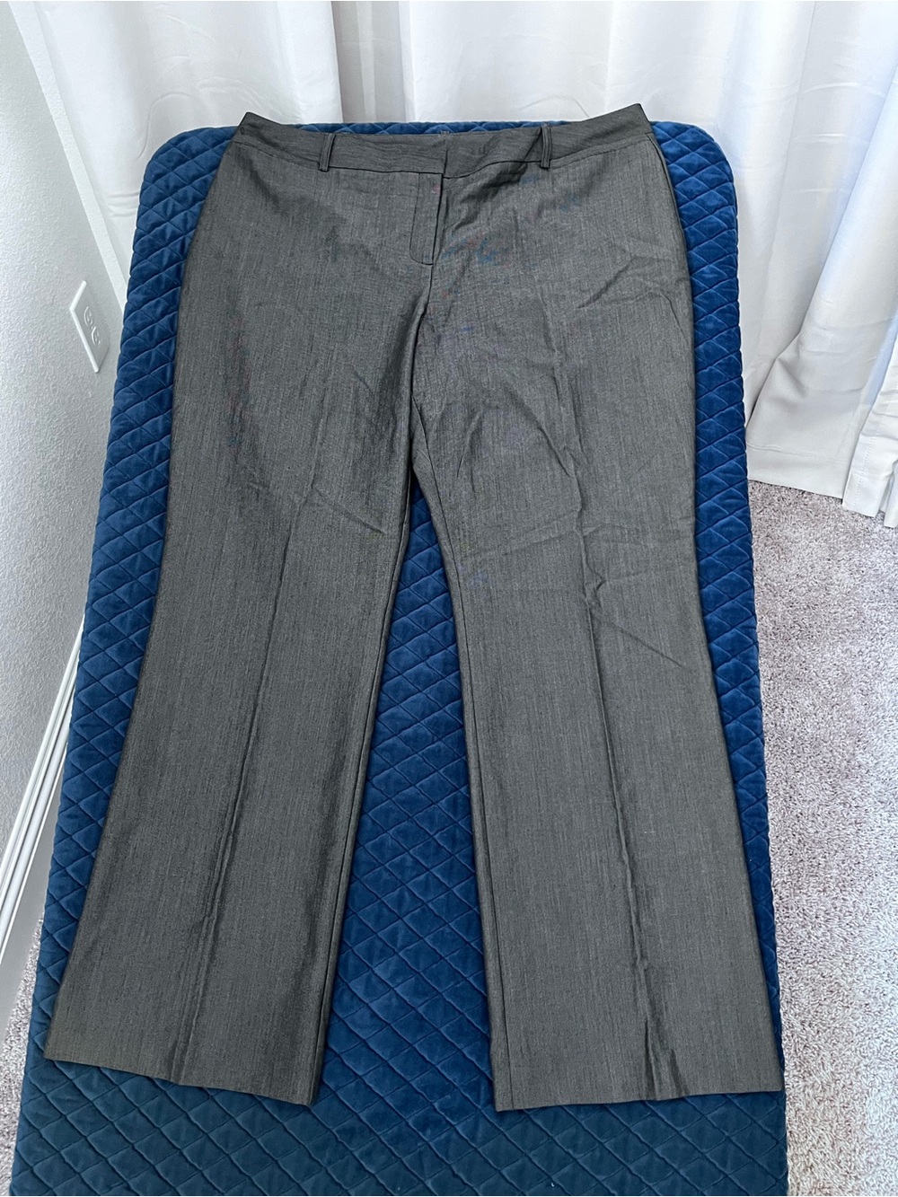 Gray Women's Dress Pants - Straight Leg - Curvy Fit 20W - Loose Fit Trousers